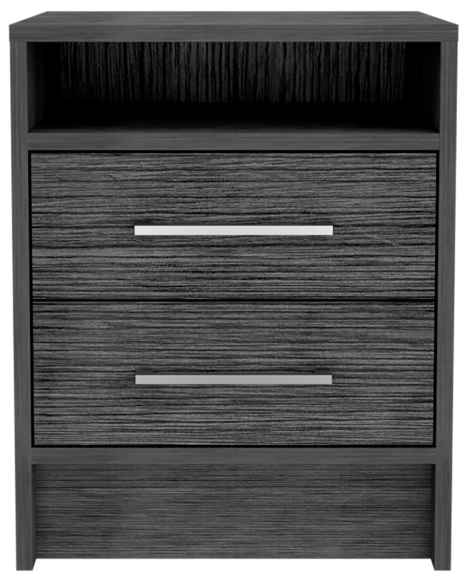 HomeRoots Smoky Oak Sophisticated and Stylish Smokey Oak Nightstand